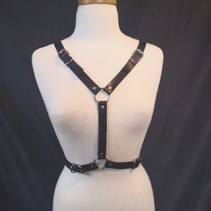 Faux Leather Harness with Wings